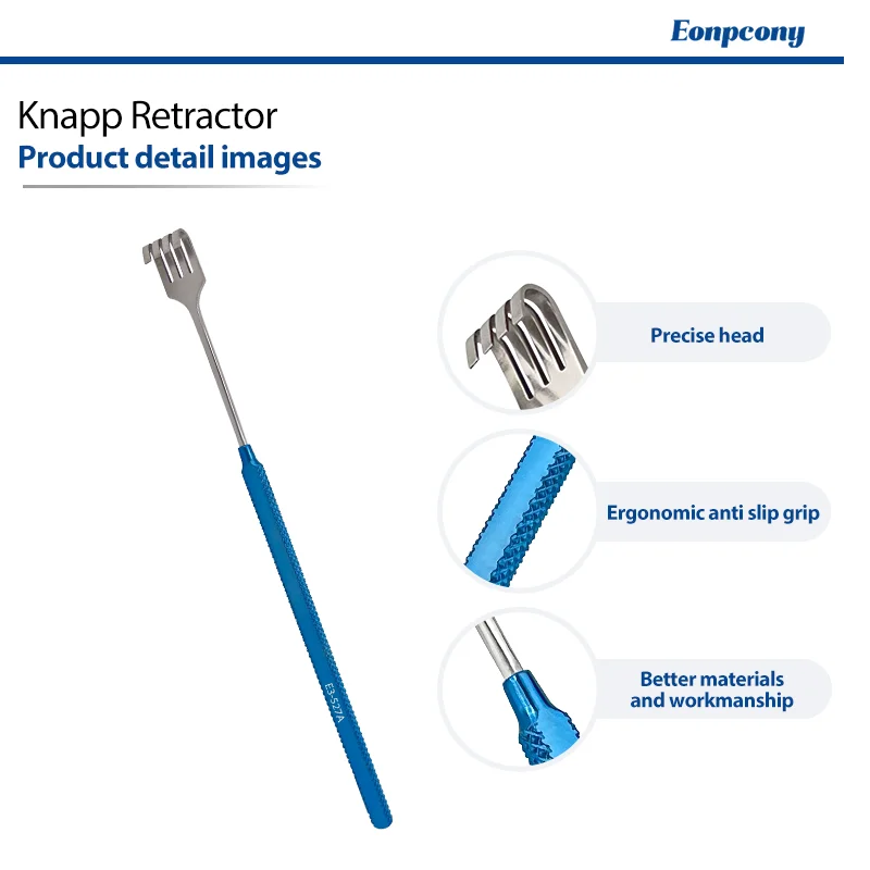 Knapp Retractor 4 Prongs Sharp Blunt Tip Stainless Steel Ophthalmic Lacrimal Sac Retractor Reusable Eye Surgical Instrument
