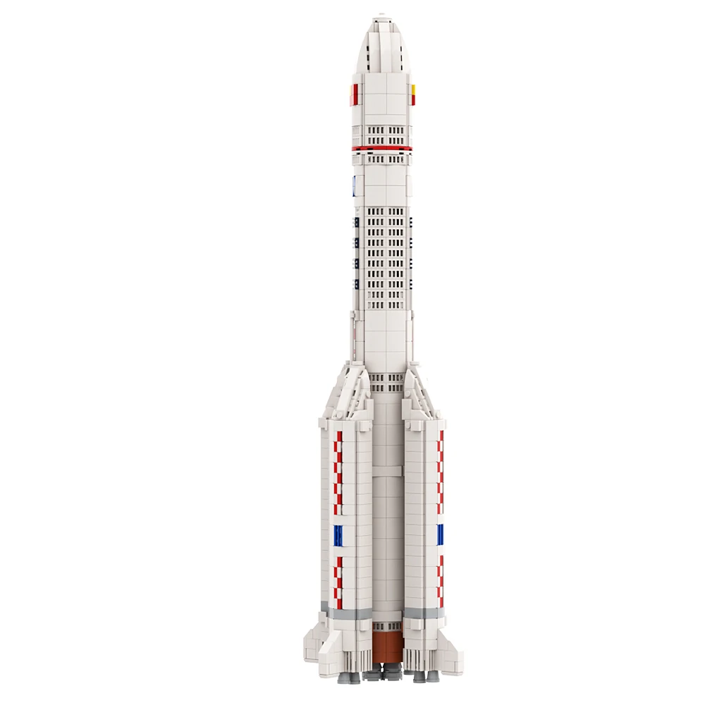 Gobricks MOC Space 1:110 ยาวมีนาคม 5 Rocket Launching Building Block ชุดอวกาศการสํารวจดาวเทียมอิฐของเล่นเด็กของขวัญ