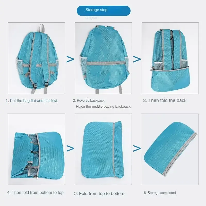 Mochila plegable de gran capacidad para hombre y mujer, bolsa de almacenamiento de viaje para deportes al aire libre, impermeable, resistente al