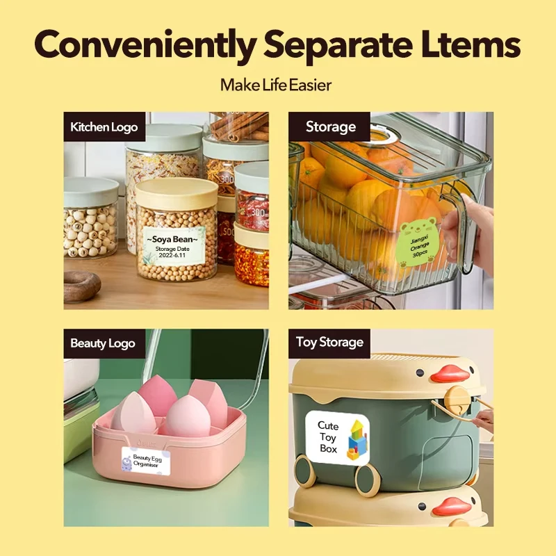 Niimbot B21/B1/B3S Thermal Label Color Self-Adhesive Sticker Waterproof 20-50mm Cartoon Paper Roll For Home Kitchen Label Maker