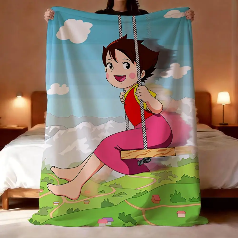 Anime Heidi,a Girl of the Alps ICONS Throw Lightweight 240g Flannel Blanket Soft Skin-friendly for Summer Cooling