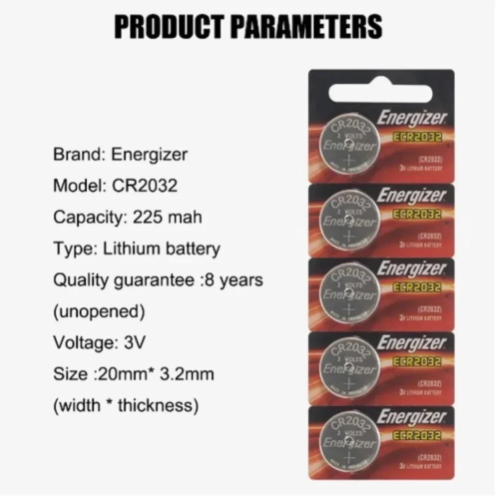 5-100 Uds CR2032 DL2032 BR2032 5004LC cr 2032 batería de litio de 3V pila de botón para reloj, juguetes, baterías de reloj con llave de coche