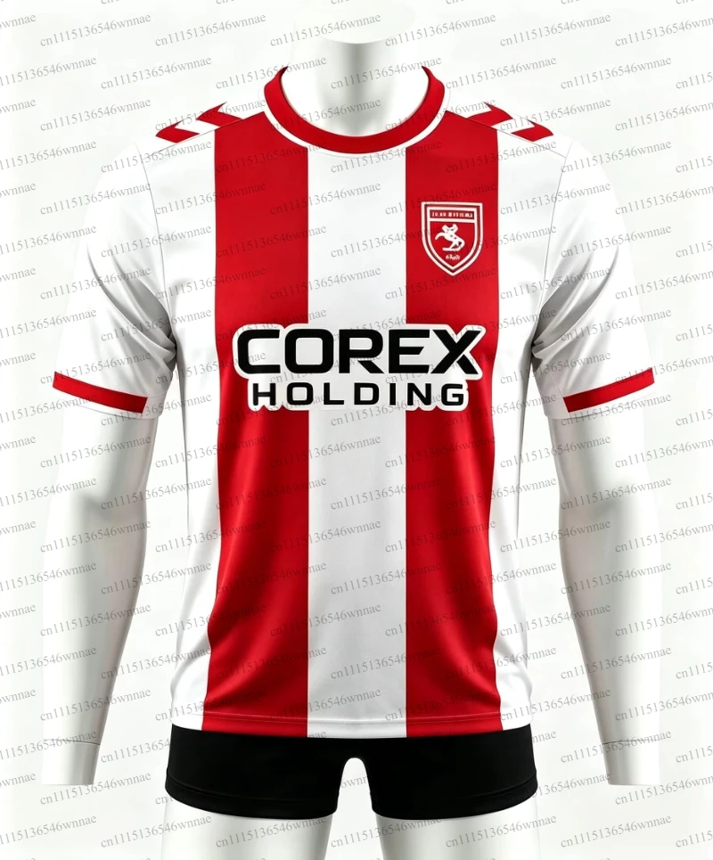 Men Samsunspor Home Soccer Jersey Striped Short Sleeve Football Shirt Quick Dry Fans Training Uniform Tops Family Matching Tees