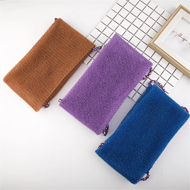 3 Color Mesh Sponge Exfoliating Body Back Scrubbing Wash Washcloth Strong Cleaning Bathing Shower Bath Towels Bathroom Supplies