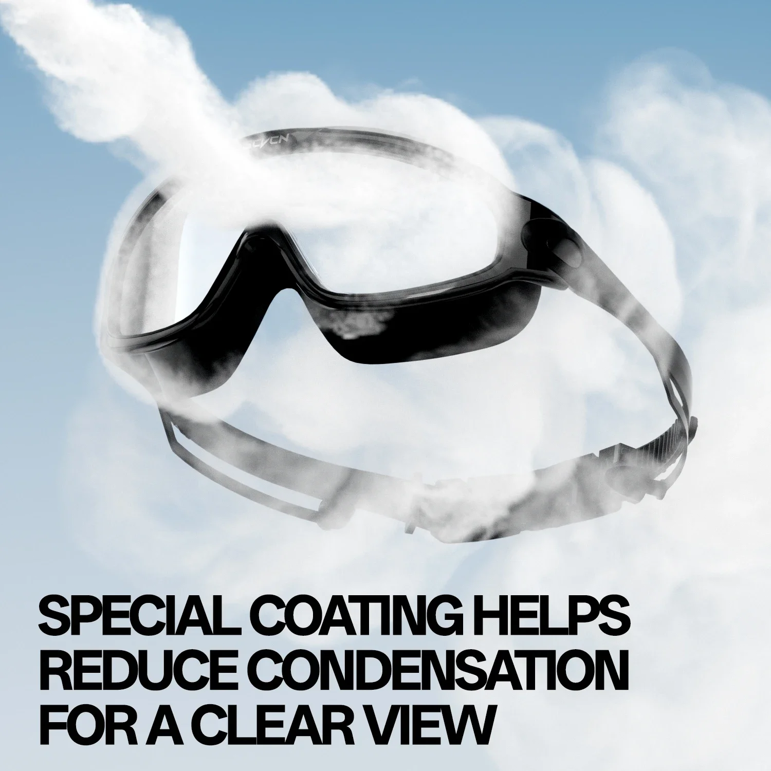 SCVCN Large Frame Swim Goggles HD Anti-Fog Waterproof Silicone Swimming UV400 Glasses Adult Competition Surf Beach Snorkeling
