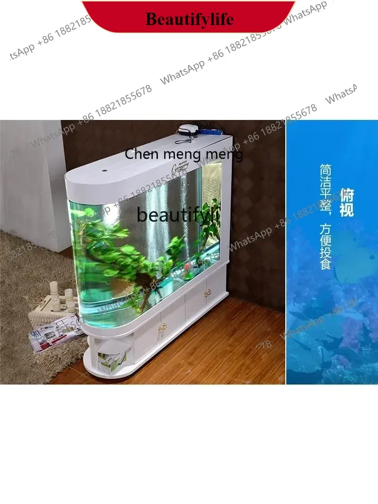 G153  S Fish Tank Living Room Home Large Medium Ecological Change Water Screen Viewing Fish Globe Aquarium