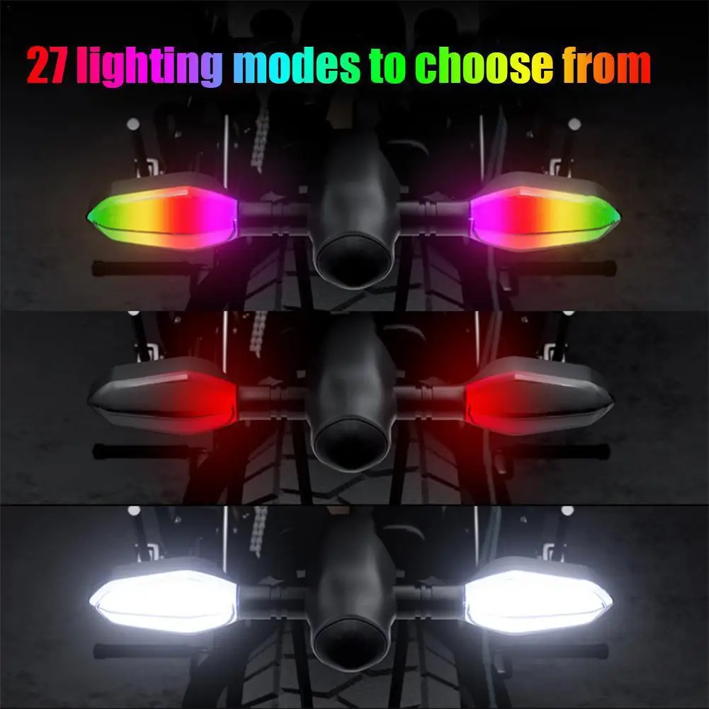 2PCS Motorcycle LED Turn Signal Lamp Color Projection Lamp Waterproof Led Ambient Turning Light High-Bright Warning Light