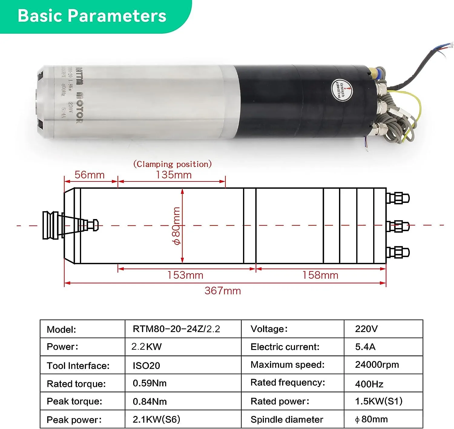 CNC 自動工具交換 ATC スピンドルモーター水冷 1.8KW 2.2KW 220V ISO20 ホルダー 400Hz 2.2KW FL インバーター VFD ルーター