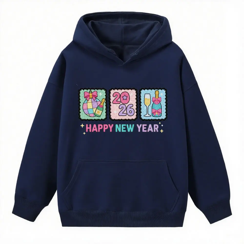 Nieuwjaar 2026 Vakantie Hoodies Moderne en trendy Dames Herfst Winter Kleding Creatief ontwerp Nieuwjaarsfeest Hoodie Hot Sale Tops