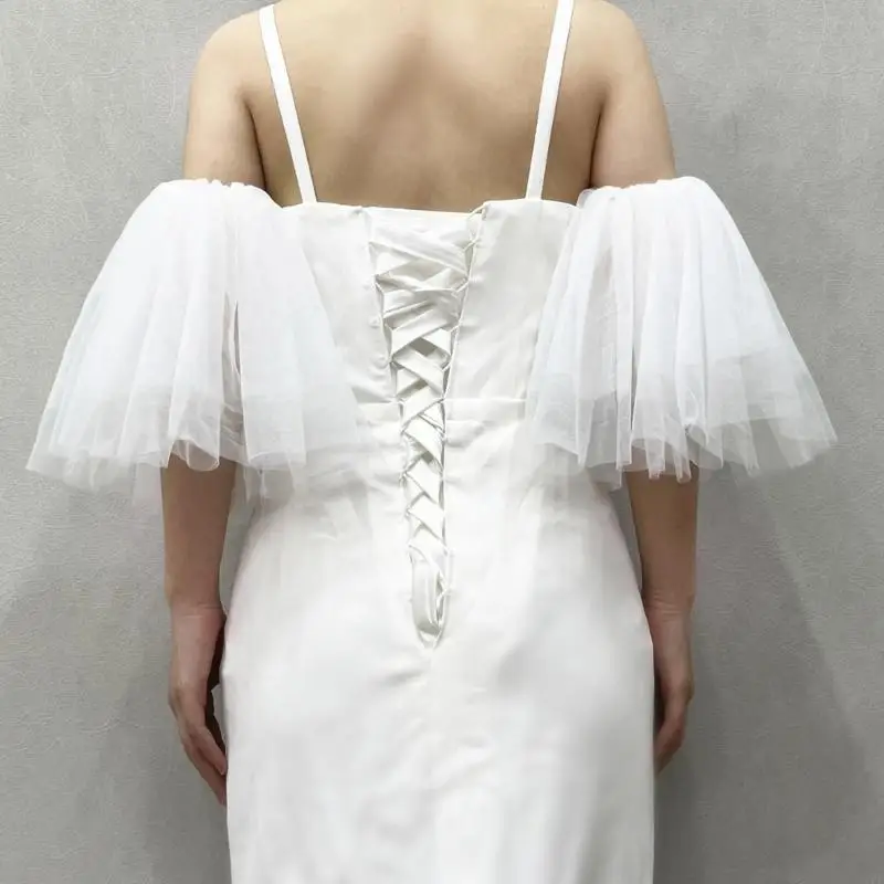 Guanti nozze con design a rete comodo copertura del braccio sposa travisabile H7EF