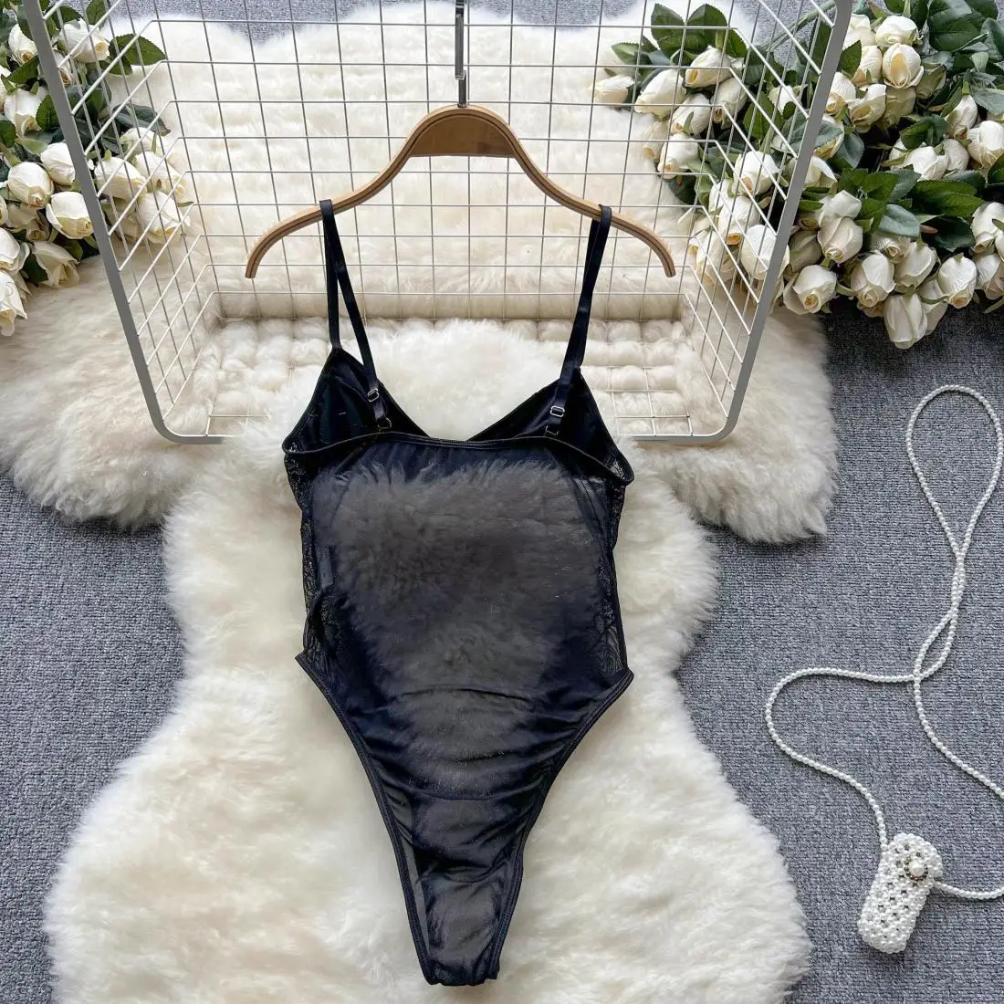 Summer High Split One-Piece Suit Women's Bal Sexy k Button High Waist Commute Sle ort Pants Straight Leg Suit