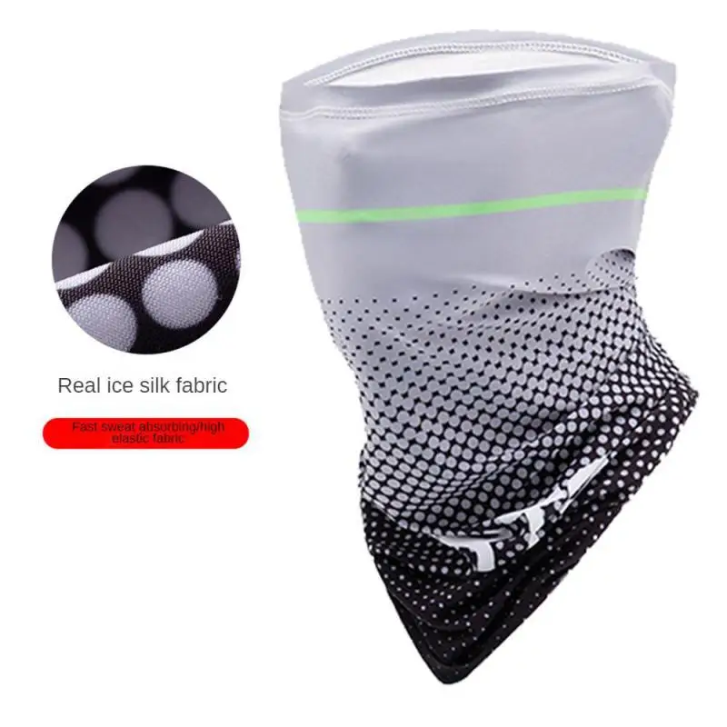 1/2 Uds. Mascarilla facial de seda de hielo para ciclismo protector solar absorción de sudor senderismo campamento caza cuello bufanda de tubo Bandana bufanda mágica para motocicleta