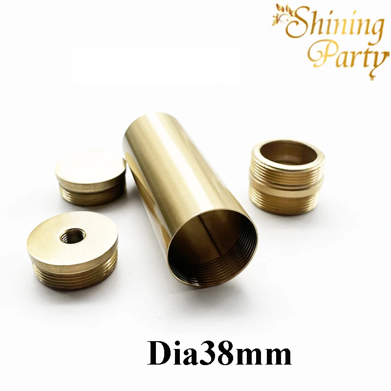 اللون البرونزي Dia38mm أنثى الموضوع أنبوب معدني مجوف ، أنبوب أسنان داخلي مزدوج الرؤوس لملحقات الإضاءة #1