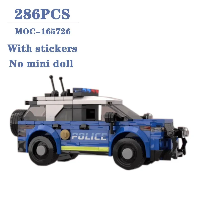 Classic Customized MOC-165726 Interceptor Car Police Car Splicing Model 286pcs Boy Puzzle Education Birthday Christmas Toy Gift