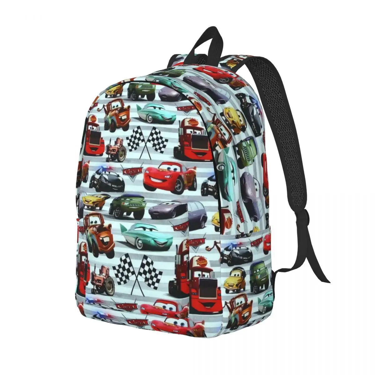 Niestandardowy plecak płócienny Lightning McQueen Car Race Travel Mężczyźni Kobiety Szkoła Laptop Bookbag College Student Torby na co dzień