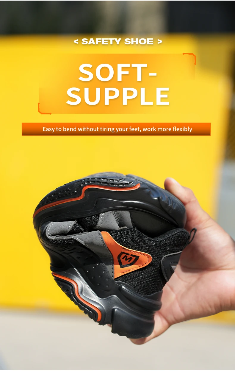 Work Safety Shoes Breathable Men Work Protective Sneakers Anti-Puncture Work Shoes Male Steel Toe Outside Sport Shoes