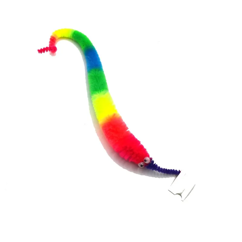 1Pc Colorful Caterpillar Seahorse Elf Magic Props Novelty Funny Worm Twisty Toy Pet Cat Teaser Toys