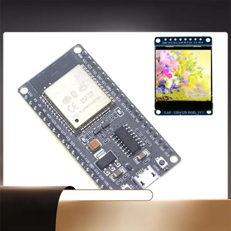 

1 компл. ESP32F модуль макетная плата CH340 драйвер беспроводной Wi-Fi Bluetooth макетная плата с 1,44-дюймовым цветным экраном-X64A