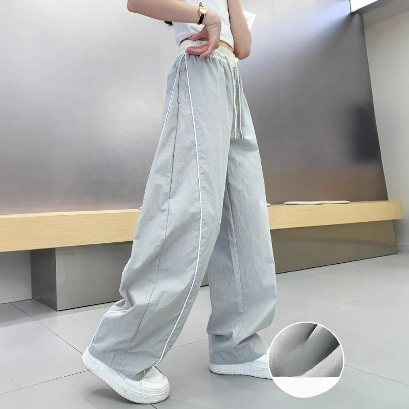 

Girls' Anti-Mosquito Pants 2026 Summer New, Quick-Dry Ice-Cool Thin Casual Long Trousers for Big Kids Breathable Daily Wear
