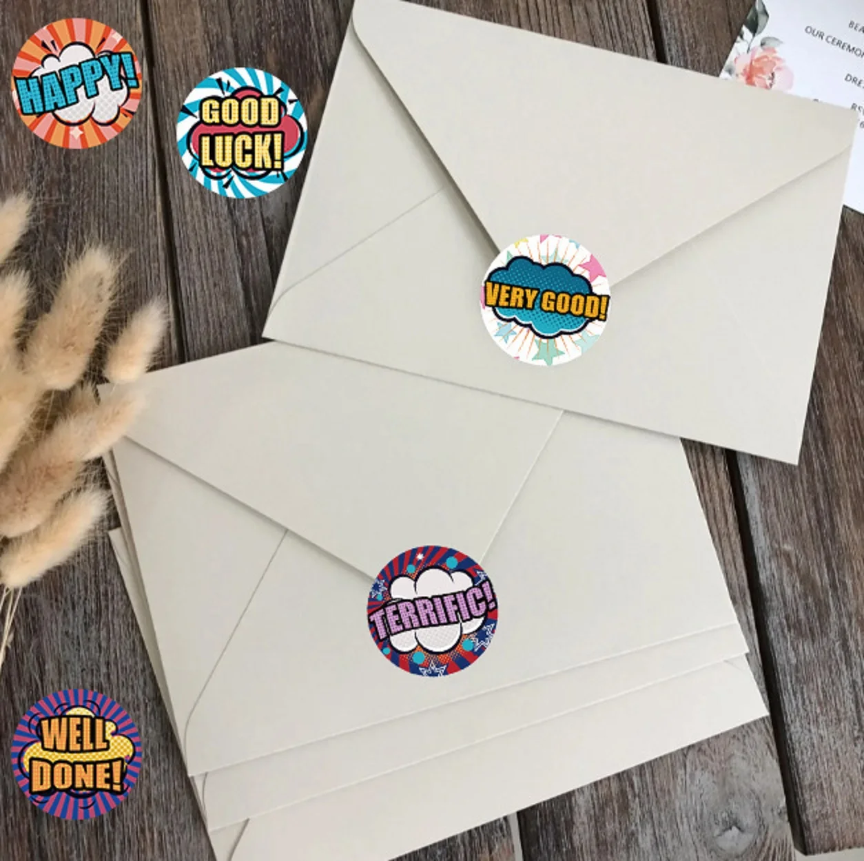 500pcs Kids Learning Stickers Motivational Smiley Seals Teacher Reward Labels, Expressive Toy Faces in Packets