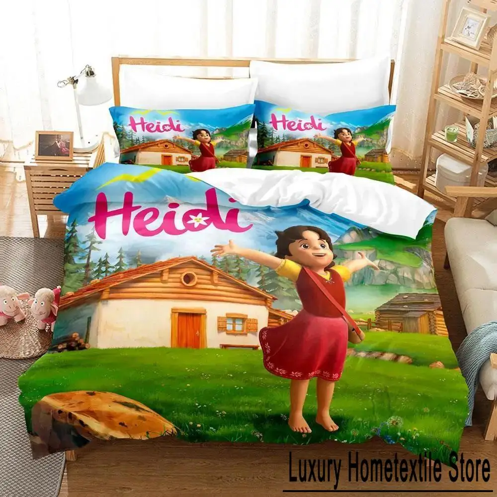 

Heidi The Girl From The Alps Bedding Set Single Twin Full Queen King Size Bed Set Adult Kid Bedroom Duvet cover Sets 3D Anime