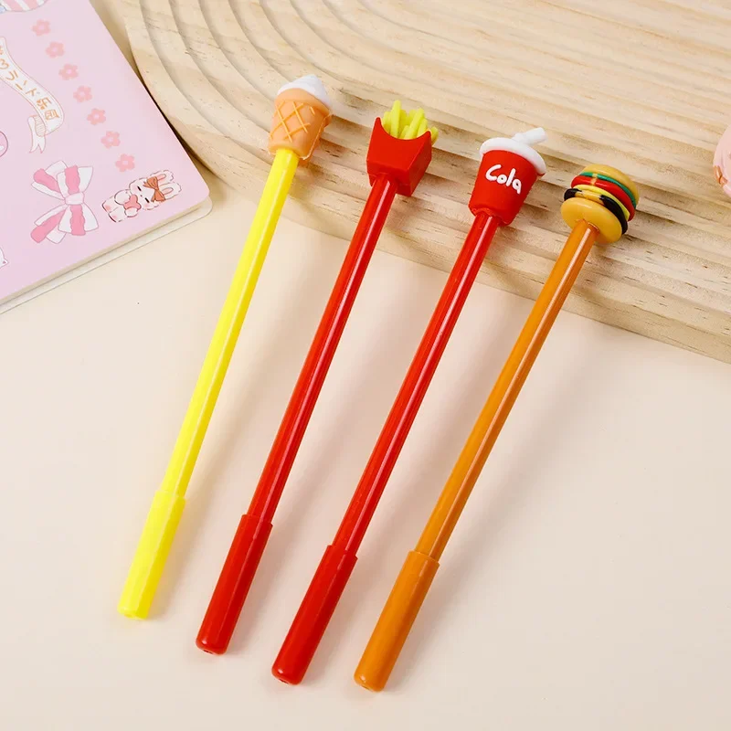 1 Pcs French Fries Hamburger Ice Cream Gel Pen Stationery Student Kwaii Office Kawaii School Supplies Halloween Christmas Gifts