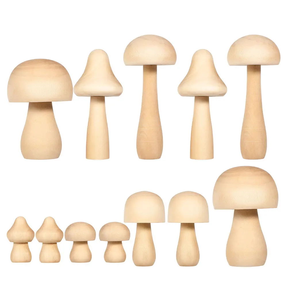 

12Pcs DIY Wooden Mushrooms Unfinished Graffiti Painting Crafts for Kids Creative Fun DIY Mushrooms Crafts Unfinished Mushroom