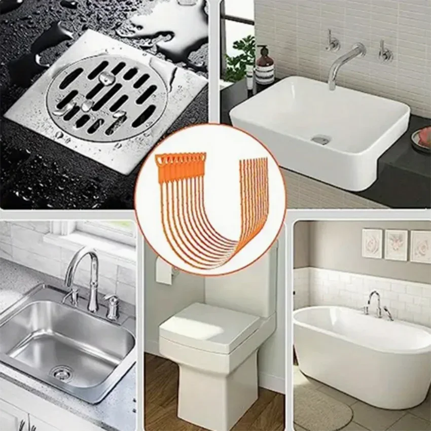 Snake style sewer cleaner, kitchen sink unclogging, water pipe bending, cleaning rod, bathroom sewer cleaning tool, fork