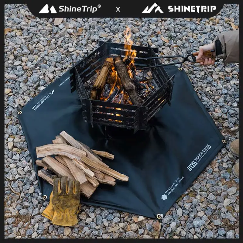 ShineTrip05 Series Tactical Wind Blackened Outdoor BBQ Camping Insulation Mat Fire Resistant Flame Retardant Silicone Fire Sheet