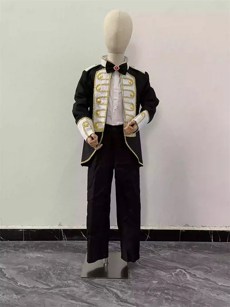 Kid Boy Medieval Court Prince Costume Boys King Cosplay Fancy Dress Tuxedo Suit Carnival Cosplay Costume Birthday Gift