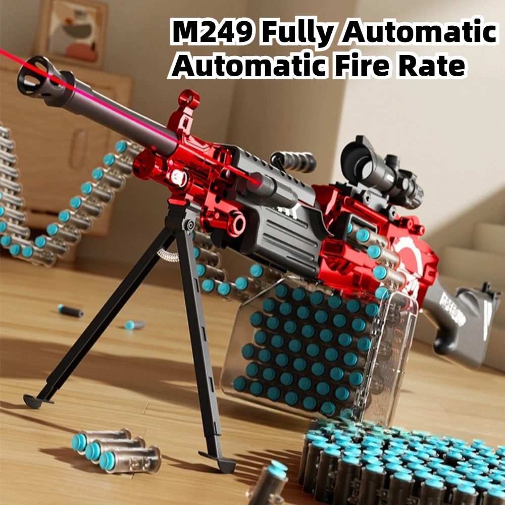 M249 Big Pineapple Electric Soft-Powder Rifle One Handed Auto Fire Long Range Light Machine Gun Children's Boy Toy Gun view 5