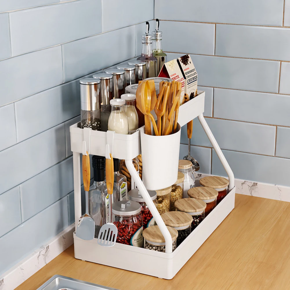 1PC  Seasoning Shelf Bedroom Living Room Desktop Receive Arrange Improvised Multi-function Under The Kitchen Sink