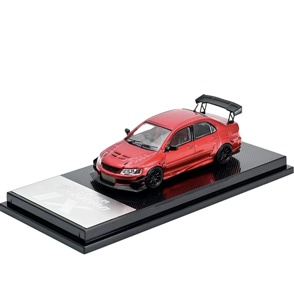 CM Model 1:64 Die-cast Model Car Lancer EVO IX Trolley Vehicle saloon car With Case Gift for Boys Girls Adults Display Case