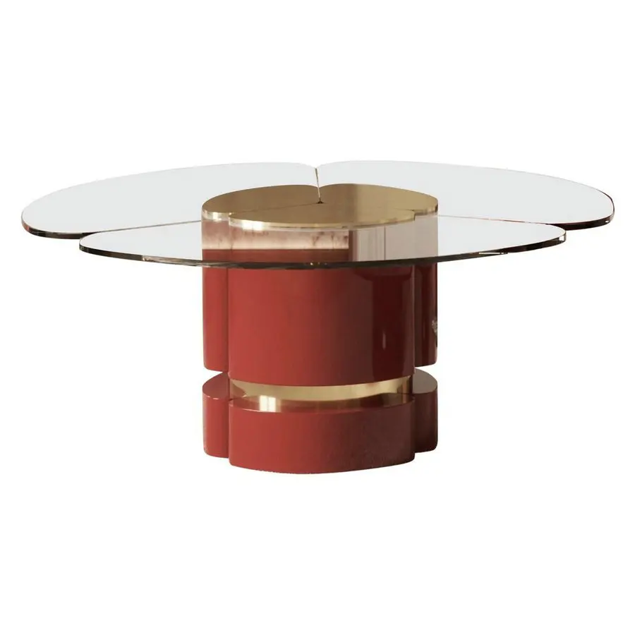 

✗X Office Fancy Round Gold Glass Center Table Set Design Piece Decoration Modern Luxury Metal Coffee Table for Wedding&