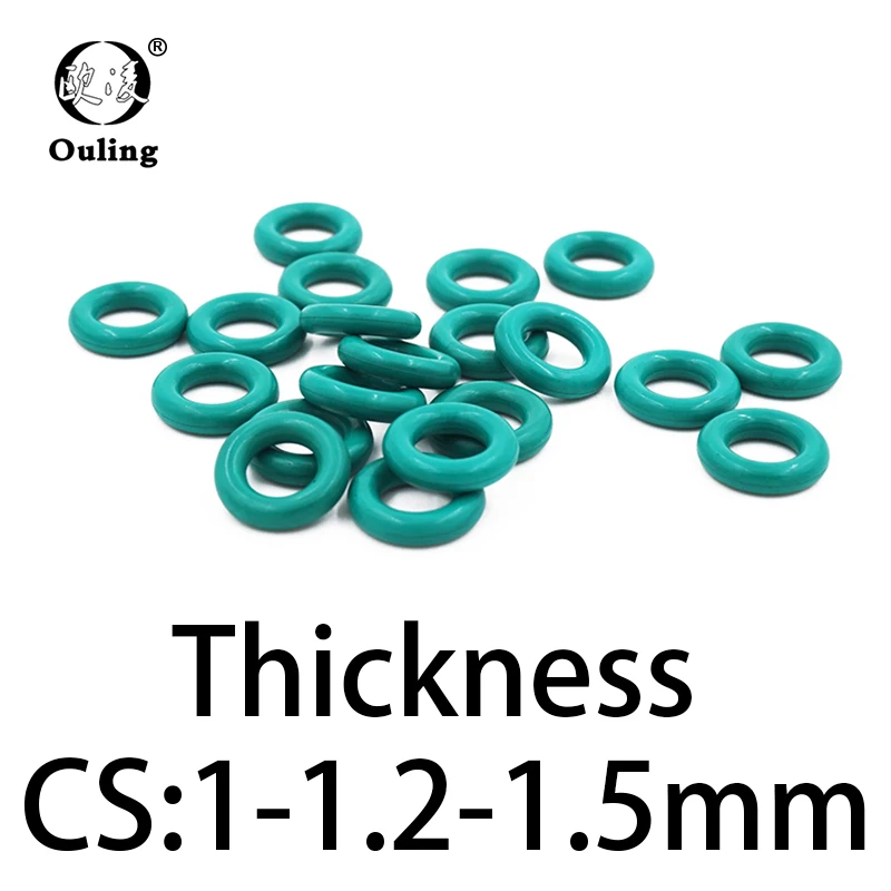 O-ring thickness 1/1.2/1.5mm CS fluororubber FKM sealing temperature resistant gasket rubber ring complete in specifications.-.