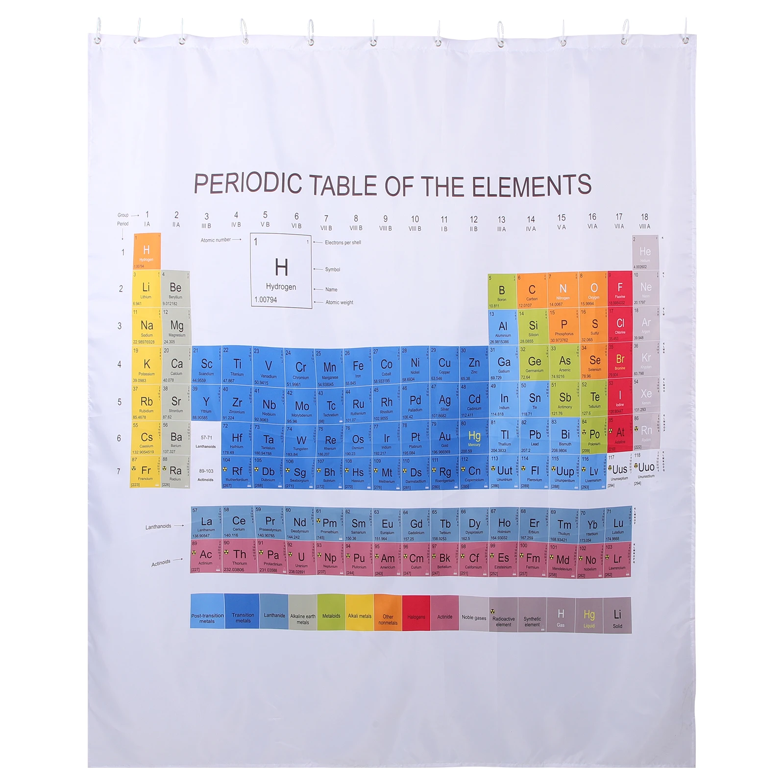 

Periodic Table Shower Curtain 150x180cm Polyester Waterproof Chemistry Learning Bathroom Supply