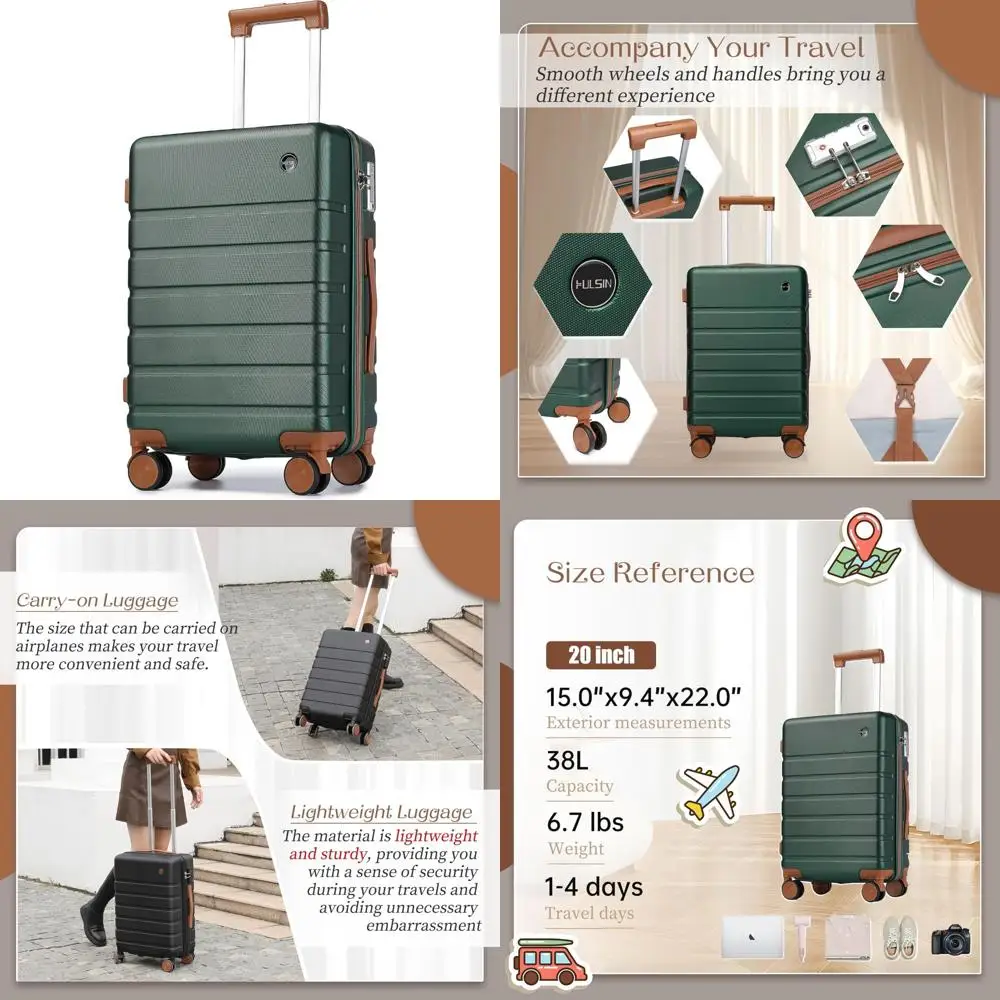 

20-дюймовая ручная кладь Hardside Spinner, одобренная авиакомпанией, прочный корпус и компактный дизайн для путешественников