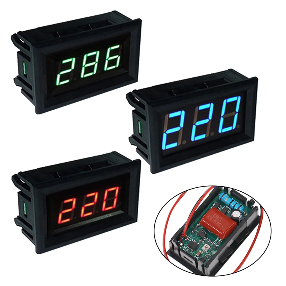 LED 디지털 디스플레이 2선 AC 전압계 헤드 2선 디지털 전압계 AC220V 전압 게이지 전압을 정확하게 측정