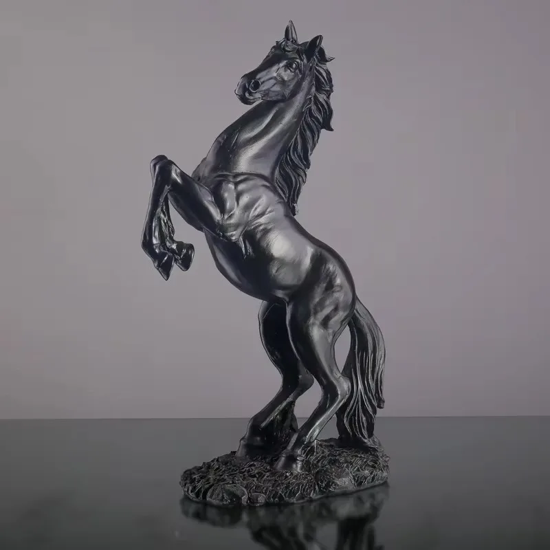 

Nordic Tengkong Junma Statue Resin Sculpture Home Living Room Bedroom Decoration Statue Gold Color, White, Black Horse Statue