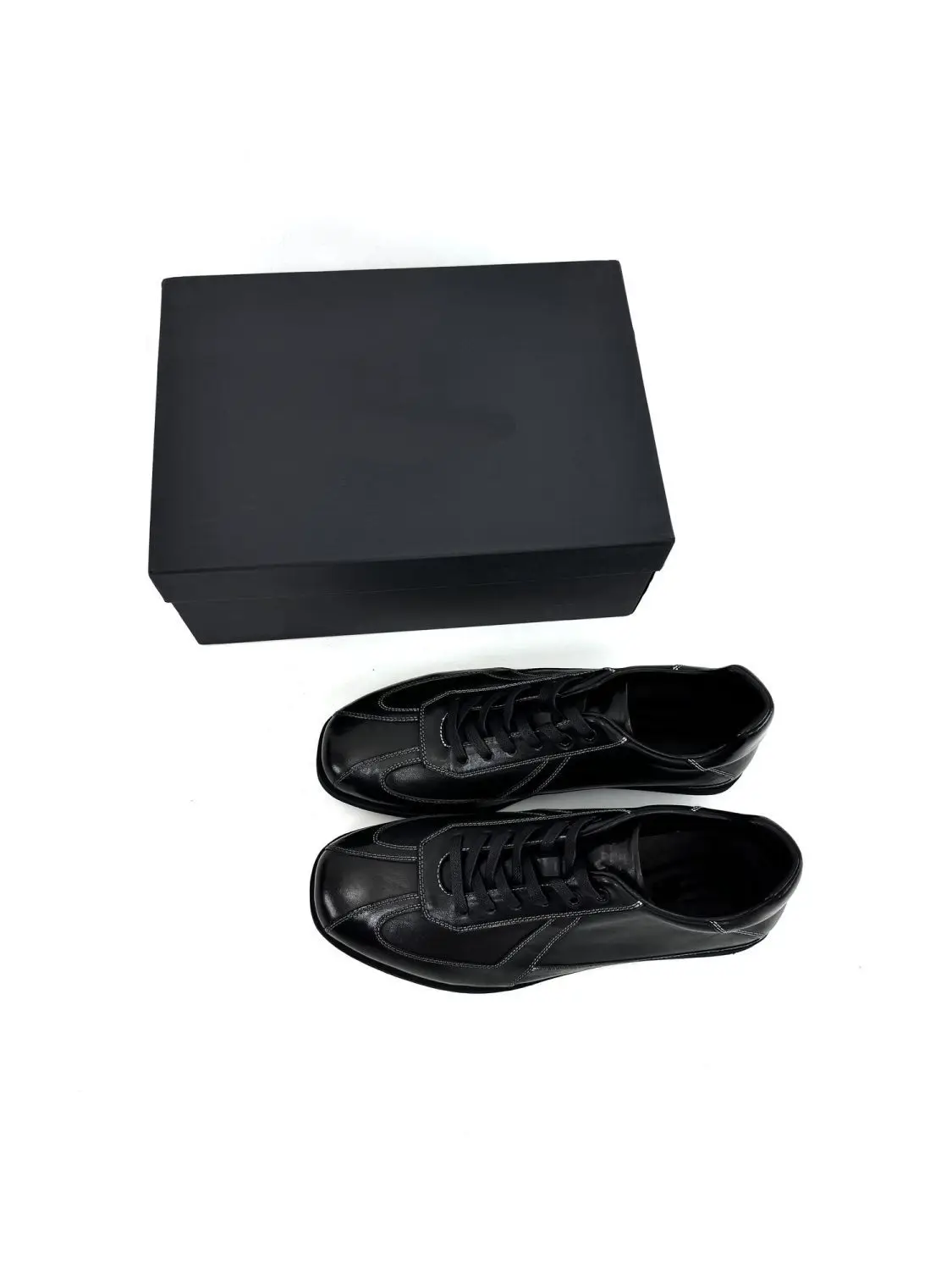 

Trendy Flat Head Shoes Men's Casual Thin Bottom Dequan Shoes Commute Retro British Style Lace-Up Leather Sport Shoes