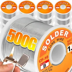 50/500G Low Temperature Easy Melt Soldering Tin Wire Tin Rosin Core Welding Cored Rods Bar for Electrical Soldering 0.8/1.0mm