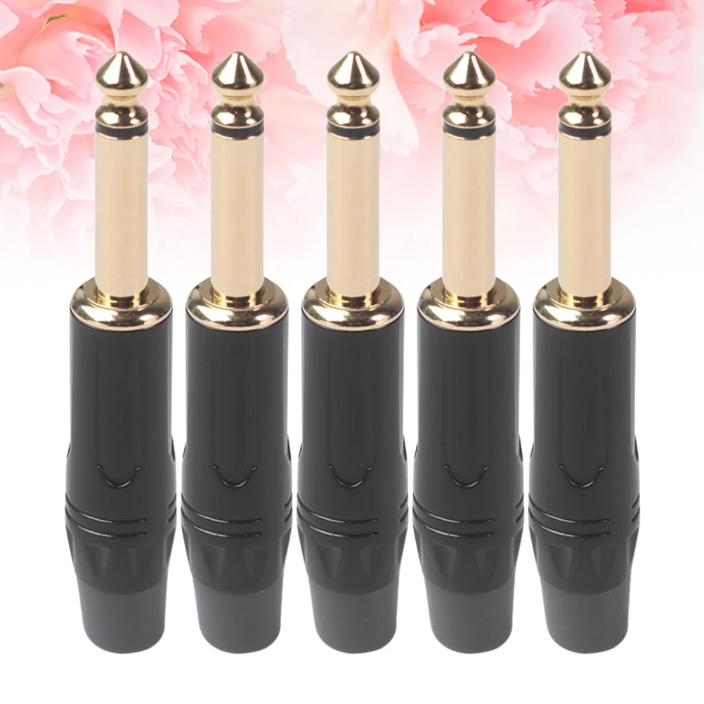 

5Pcs 6.35mm Connector Professional Guitar Jack Replacement Instrument Plug for Electric Guitar Sound Microphone High Quality