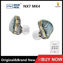 NiceHCK NX7MK4 HIFI audiofilska douszna słuchawka 7 sterowników hybrydowa sportowe słuchawki douszne muzyczna z odłączanym kablem 0.78mm 2Pin MK3