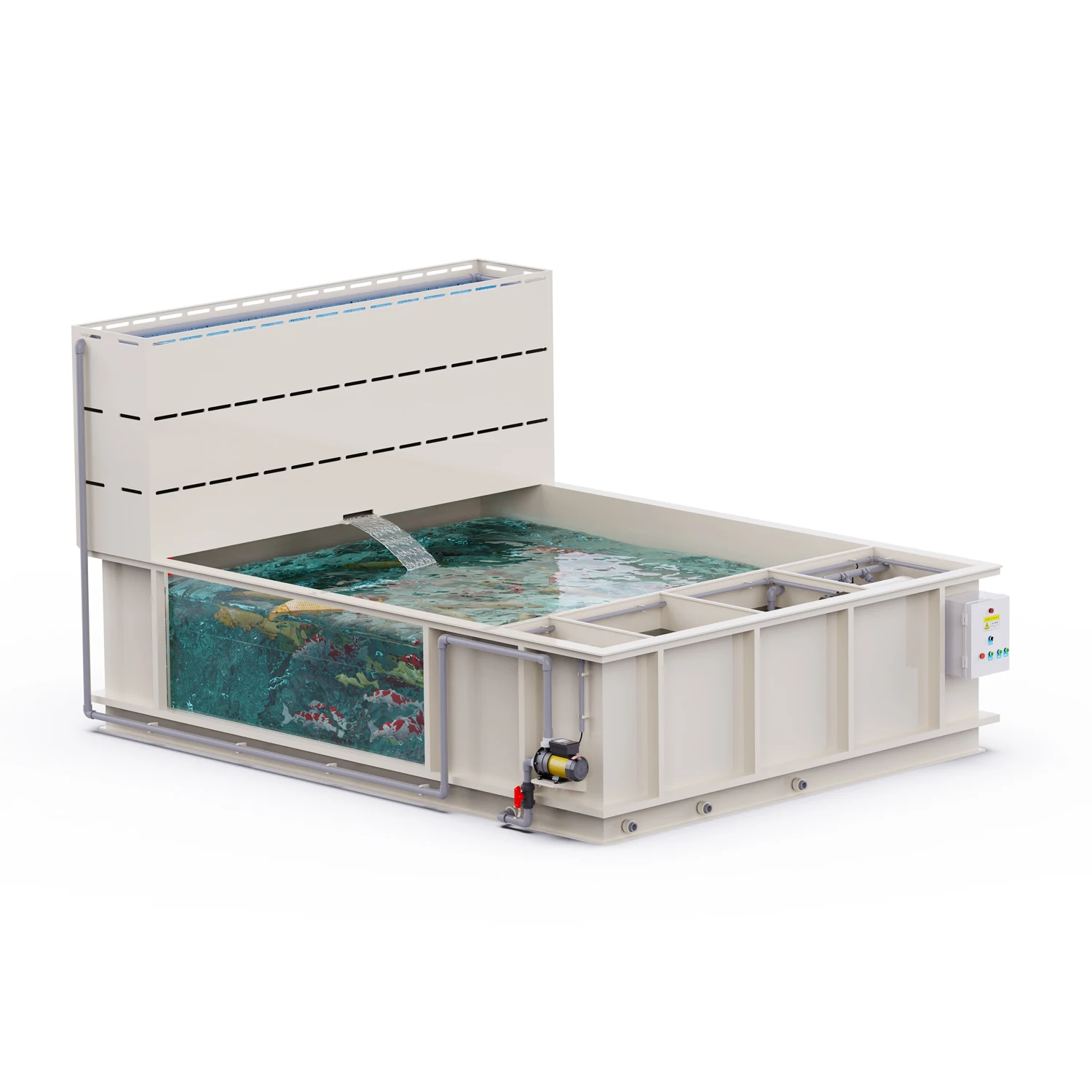 Factory Price Aquarium Fish tank Rotary Drum Filter  Wholesale Small Koi Pond Filters with Sponge Long Brush