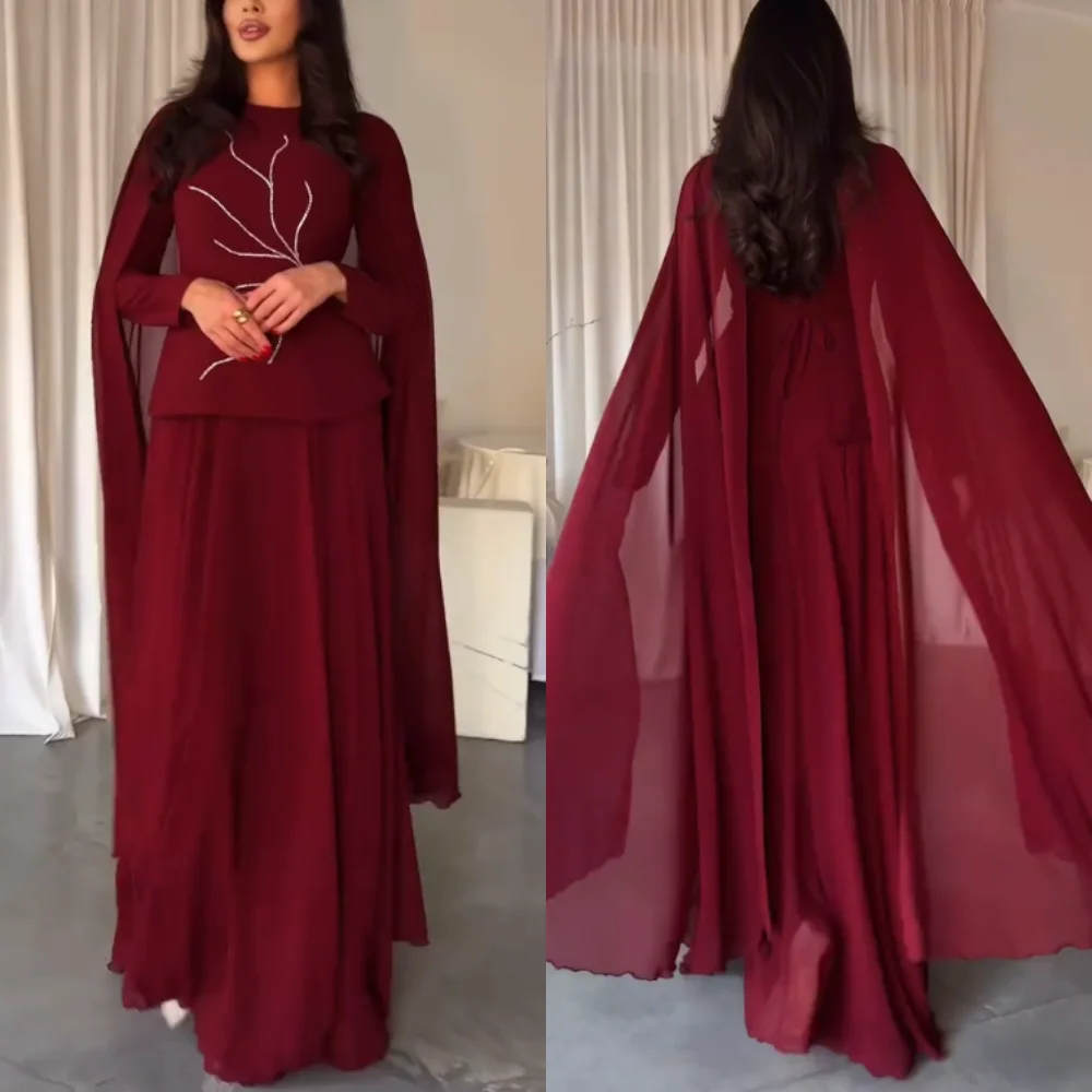 Customized Chiffon Sparkle Ribbon A-line Long Dresses Bespoke Occasion Prom Elegant Party Wedding Exquisite Formal Charming