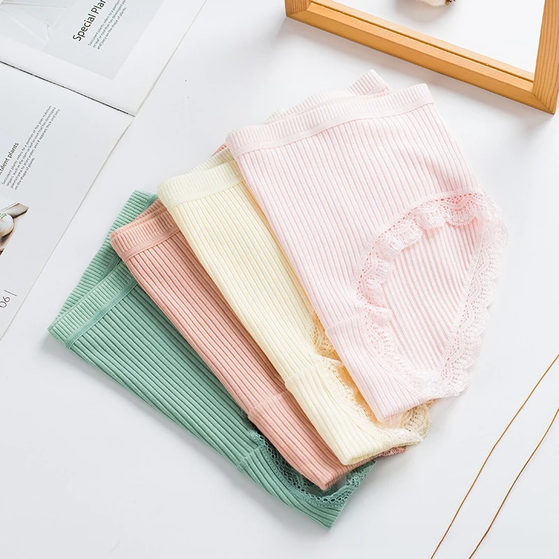 

Хлопковое нижнее белье с высокой талией, женские однотонные трусы из чистого хлопка с эластичной ластовицей для девочек, женские трусики с высокой посадкой, треугольные трусики