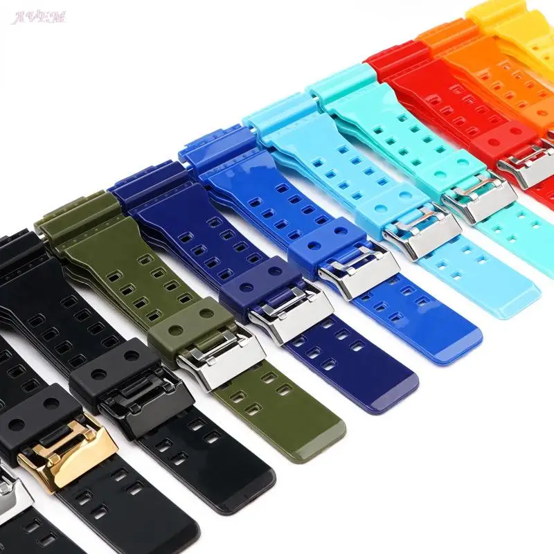 Silicone Watchband For Casio GA110 GA100 GA140 G-8900 G8900 Resin Strap For Women Men Durable Belt Wristband Watch Accessories