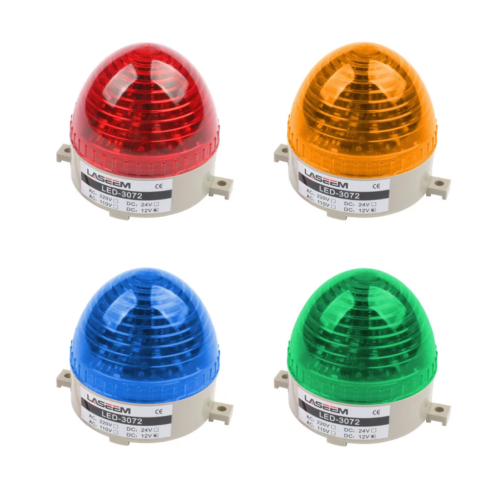 DMWD AC 110V 220V DC 12V 24V LED-3072 Flashing warning Light traffic light S-60 indicator light