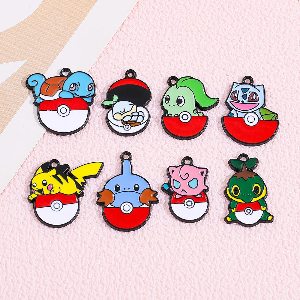 

10 шт. металлических подвесок с персонажами аниме-мультфильмов Покемон для изготовления ожерелий и серег, оптом