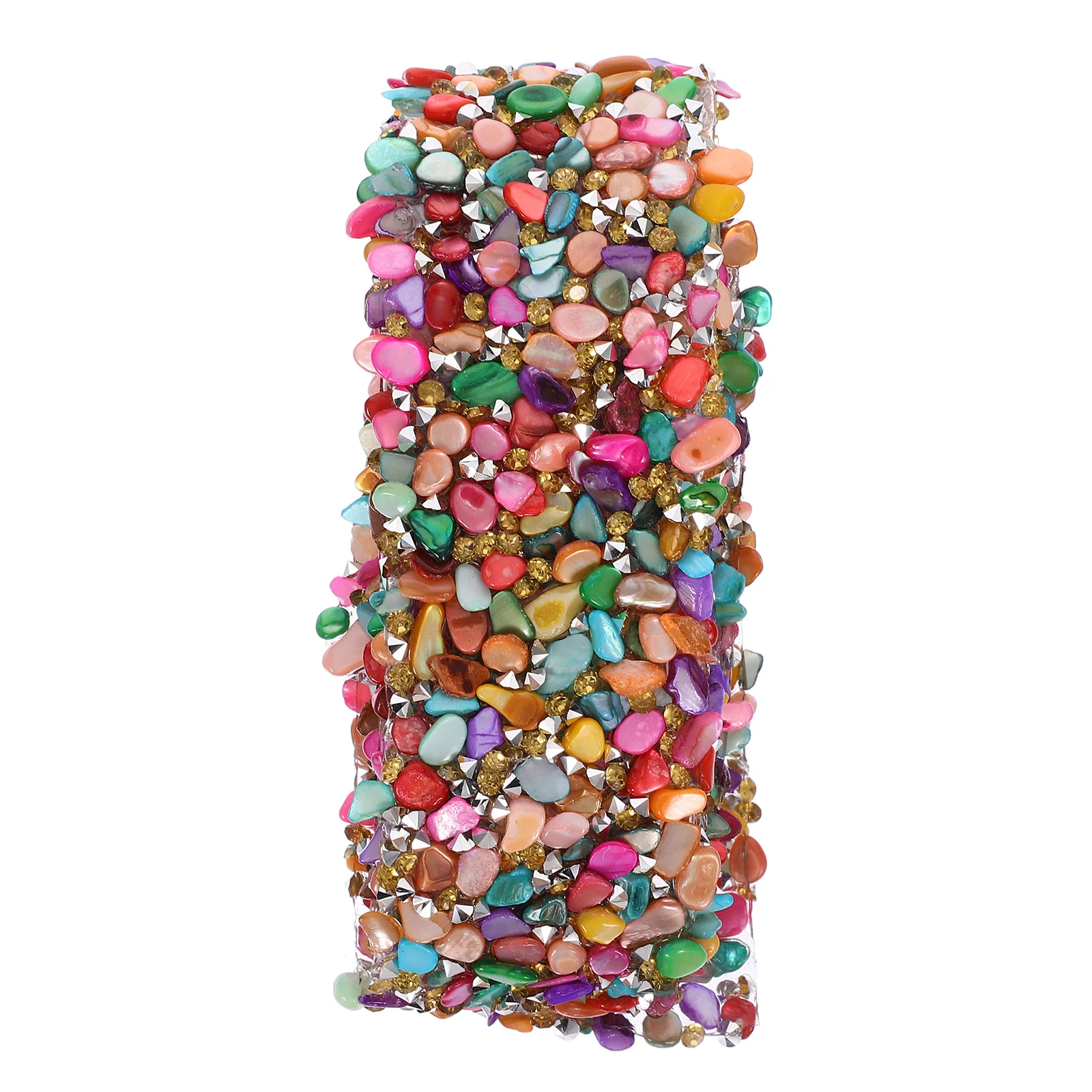 

1 Meters Colorful Rhinestone Shell Trim Bling Ribbon Sewing on Trim for Dress Sash Belt DIY Bags Shoes Embellishments 3.5cm Wide